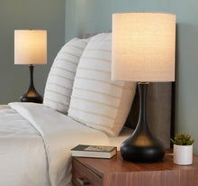 Load image into Gallery viewer, Genie - Contemporary Table Lamp (Set of 2) - Matte Black / Oatmeal