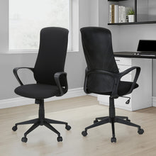 Load image into Gallery viewer, Office Chair With Adjustable Height, Armrests, Swivel - Black