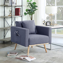 Load image into Gallery viewer, Easton - Fabric Chair With USB Charging Ports Pockets And Pillows