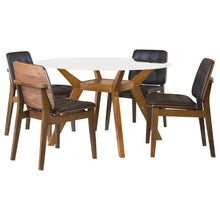 Load image into Gallery viewer, Flynn - 5 Piece Glass Top Dining Table Sets And Chairs - Brown