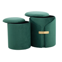 Load image into Gallery viewer, Dahlia - Contemporary / Glam Nesting Ottoman Set