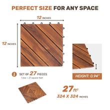 Load image into Gallery viewer, Interlocking Deck Tiles, Diagonal Pattern Outdoor Decking