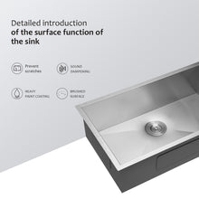 Load image into Gallery viewer, 32" Undermount Kitchen Sink With, Single Bowl - Brushed Nickel