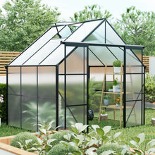 Load image into Gallery viewer, Double Door Polycarbonate house Raised Base And Anchor Aluminum Heavy Duty Walk In houses For Outdoor Backyard In All Season