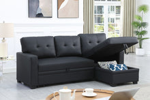 Load image into Gallery viewer, Upholstered Pull Out Sectional Sofa With Chaise