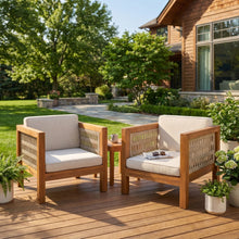Load image into Gallery viewer, Outdoor Club Chair & Rope Arm And Cushions