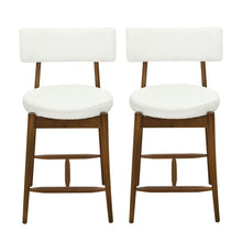 Load image into Gallery viewer, Mid Century Modern Counter Stools, Fabric Upholstered Chairs