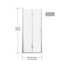 Load image into Gallery viewer, Bifold Frameless Shower Door With Tempered Clear Glass