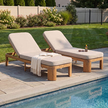 Load image into Gallery viewer, Outdoor Chaise Lounge With Cushion, 5 Position Adjustable Backrest