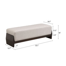 Load image into Gallery viewer, Bench With Thick Soft Cushions For 3 People - Brown / Beige