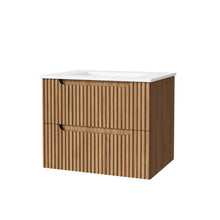 Load image into Gallery viewer, 30" Wall Mounted Bathroom Vanity With Sink, Soft Close System, And Spacious Drawers - Walnut