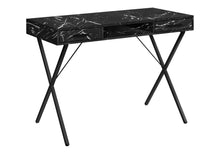 Load image into Gallery viewer, Computer Desk, Home Office, Laptop, Left, Right Set-Up, Storage Drawers, Work, Marble Look Laminate, Contemporary, Modern - Black