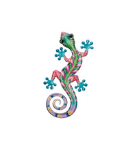 Load image into Gallery viewer, Luster Gecko Wall Decor 8" - Green Pink