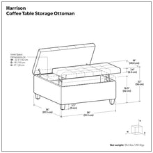 Load image into Gallery viewer, Harrison - Upholstered Coffee Table Storage Ottoman