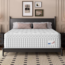 Load image into Gallery viewer, 12" Hybrid Mattress, Memory Foam & Pocket Spring Bed, Medium Firm Comfort, Spine Support, Quiet & Breathable - White - King