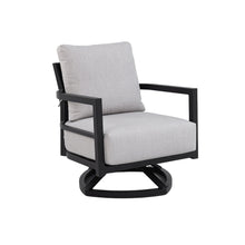 Load image into Gallery viewer, Outdoor Swivel Lounge Chair With Sunbrella Cushion, Weather Resistant - Ember Black