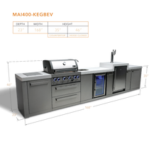 Load image into Gallery viewer, Mont Alpi 4-Burner Orig. Series Island w/Kegerator and Beverage Center