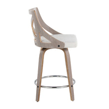 Load image into Gallery viewer, Charlotte - Farmhouse Fixed Height Counter Stool & Swivel With Round Footrest (Set of 2)