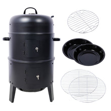 Load image into Gallery viewer, Portable Charcoal Smoker Grill For Outdoor Cooking - Black