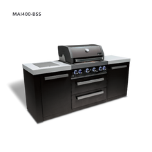 Load image into Gallery viewer, Mont Alpi 4-Burner Black Stainless Steel Island
