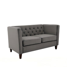 Load image into Gallery viewer, Button Tufted Loveseat, 2 Seater With Square Arm Couch For Living Room