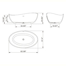 Load image into Gallery viewer, Freestanding Solid Surface Soaking Bathtub For Bathroom