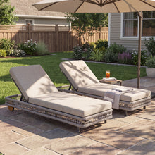 Load image into Gallery viewer, Outdoor Chaise Lounge & Wheels, 5 Position Adjustable Backrest
