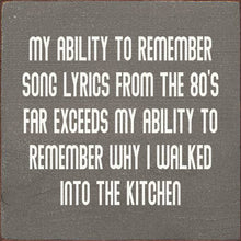 Load image into Gallery viewer, SAWDUST CITY - My Ability To Remember Song Lyrics From The 80's… (No Art)