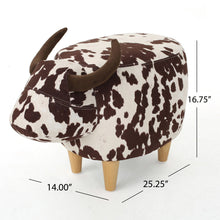 Load image into Gallery viewer, Cow Shaped Ottoman Footstool