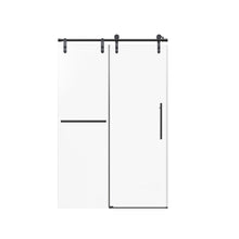 Load image into Gallery viewer, Frameless Single Sliding Shower Doors With Towel Rail & Handle