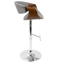 Load image into Gallery viewer, Curvo - Mid Century Modern Adjustable Barstool With Swivel With Straight T Footrest