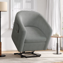 Load image into Gallery viewer, Power Lift Recliner Barrel Shape Reclining Chair With Footrest And Side Pocket
