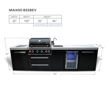 Load image into Gallery viewer, Mont Alpi 4-Burner Black Stainless Steel Island w/Beverage Center