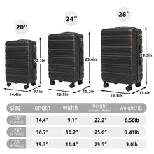 Load image into Gallery viewer, Tourist 3 Piece Luggage Set, Combination Lock, Durable Hard Shell With 360° Silent Wheels