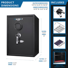 Load image into Gallery viewer, Large Digital Keypad Safe 1 45 Cubic Ft - Black