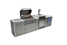 Load image into Gallery viewer, MONT ALPI 4-BURNER DELUXE ISLAND WITH A KEGERATOR AND FRIDGE CABINET-MAi400-DKEGFC