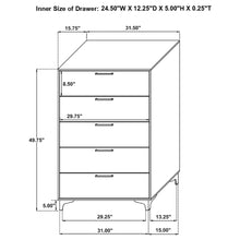 Load image into Gallery viewer, Karena - Rectangular 5 Drawer Chest - White
