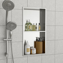 Load image into Gallery viewer, Modern Stainless Steel Shower Niche Double Shelf For Bathroom