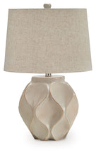 Load image into Gallery viewer, Edselham - Paper Table Lamp - Distressed Cream
