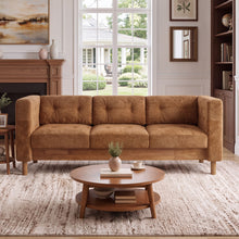 Load image into Gallery viewer, 3 Seater Sofa With Square Arms, Tufted Pillow Back For Living Room