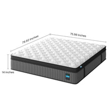 Load image into Gallery viewer, 14" Hybrid Mattress, Memory Foam & Pocket Spring Bed, Cooling, Pressure Relief, Back & Hip Support - Gray / White - King