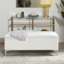 Load image into Gallery viewer, Madelyn - Modern Storage Bench - Bright White Dye
