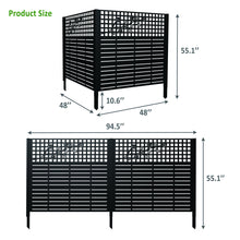 Load image into Gallery viewer, 2 Panels Privacy Screen, Outdoor Privacy Panels, Trash Can Enclosure, Air Conditioner Fence - Black