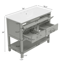Load image into Gallery viewer, Bathroom Vanity With Ceramic Sink, Tip Out Tray & 2 Full Extension Drawers