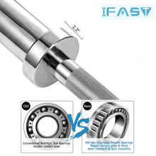 Load image into Gallery viewer, Barbell Bar For 2" Olympic Plates, Home Gym Weightlifting Bar 4Ft Solid Chrome Weight Bar 5Ft Fitness Training Curl Barbell 7.2Ft - Silver