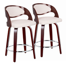 Load image into Gallery viewer, Pino - Mid Century Modern Fixed Height Barstool With Swivel With Round Footrest (Set of 2)
