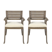 Load image into Gallery viewer, Helen - Outdoor Acacia Wood Dining Chair (Set of 2) - Gray / Creme