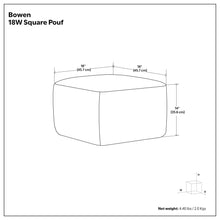 Load image into Gallery viewer, Bowen - Square Pouf - Black