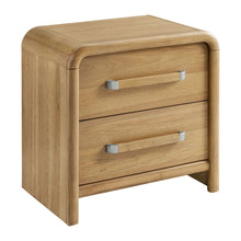 Load image into Gallery viewer, 2 Drawer Nightstand With USB Charging - Brown
