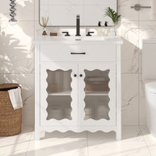 Load image into Gallery viewer, Modern Bathroom Vanity With Tempered Glass Doors